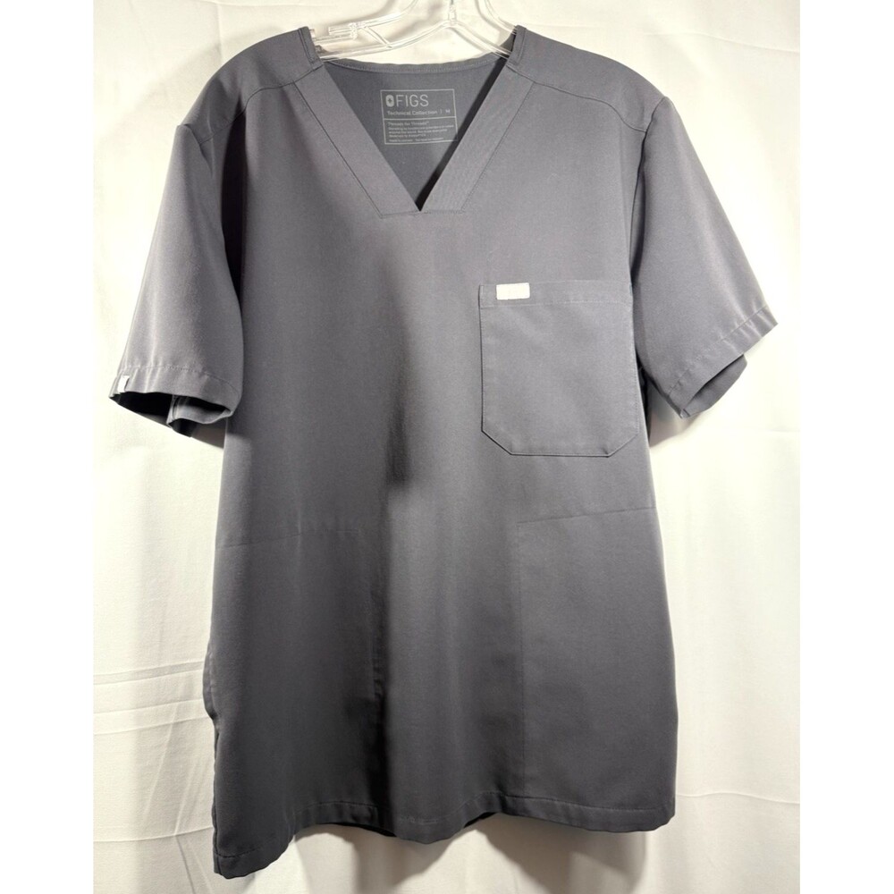 FIGS Women's Catrina Scrub Top Gray Uniform Pockets Size Medium